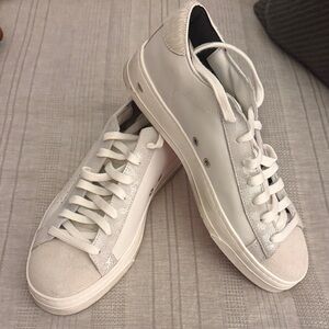 P448 Women's White and Gray Sneakers